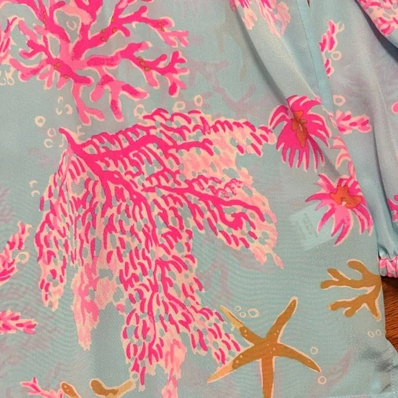 Lilly Pulitzer Elsa Vibrant Pink and Blue Top - Picture 4 of 5
